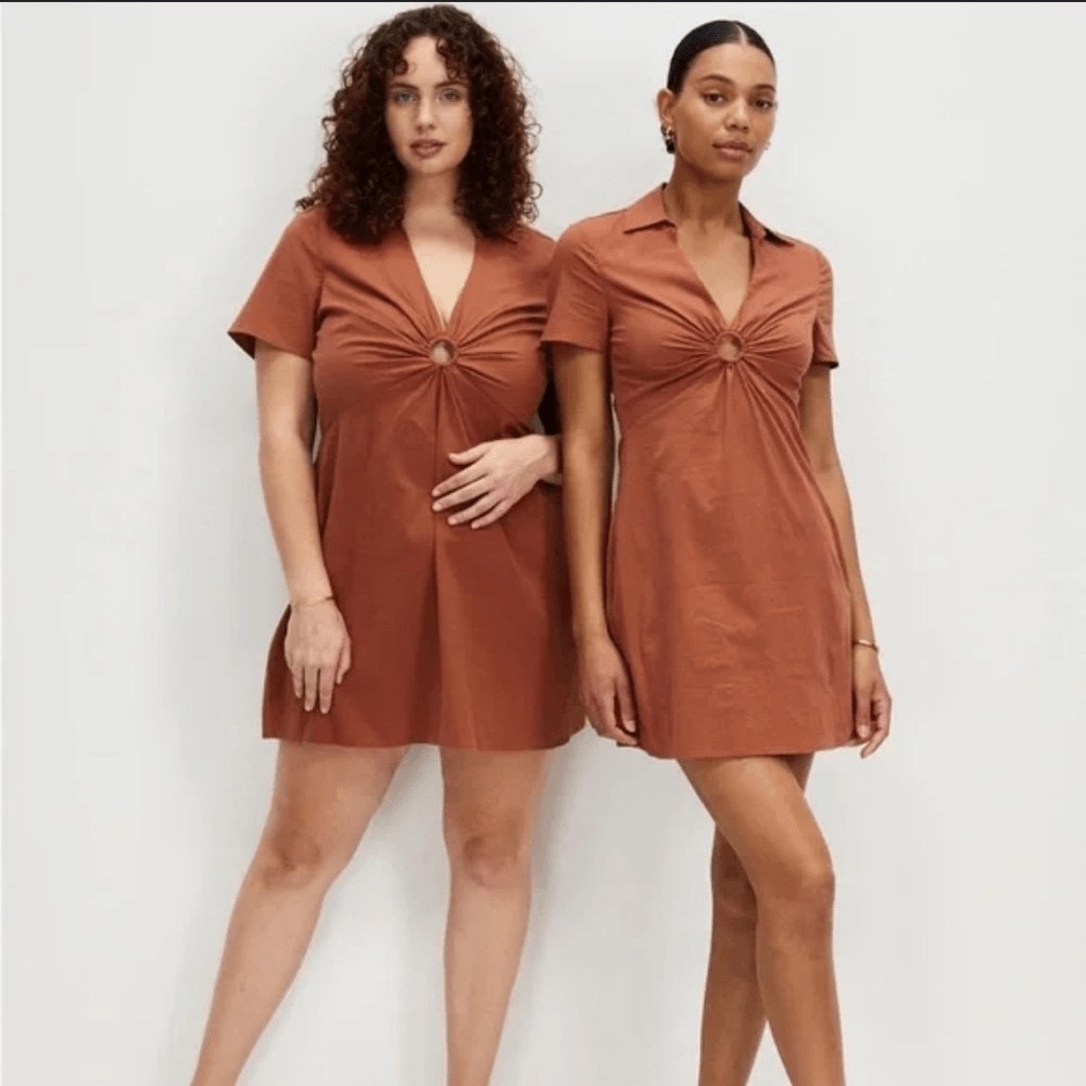 Abercrombie & Fitch Rust Mini Dress with Ring Detail